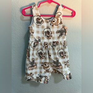Bambi Disney Baby Girl Shortall 12 Month Bubble Snap